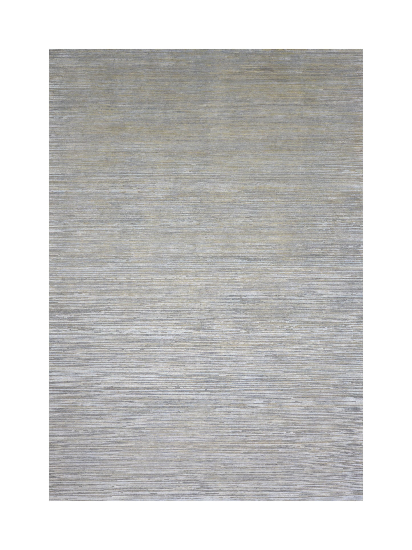 Beige and Grey, Silk Wool Oxidized Modern Solid Handknotted 9.9x13.11ft 296x423Cms Area Rug