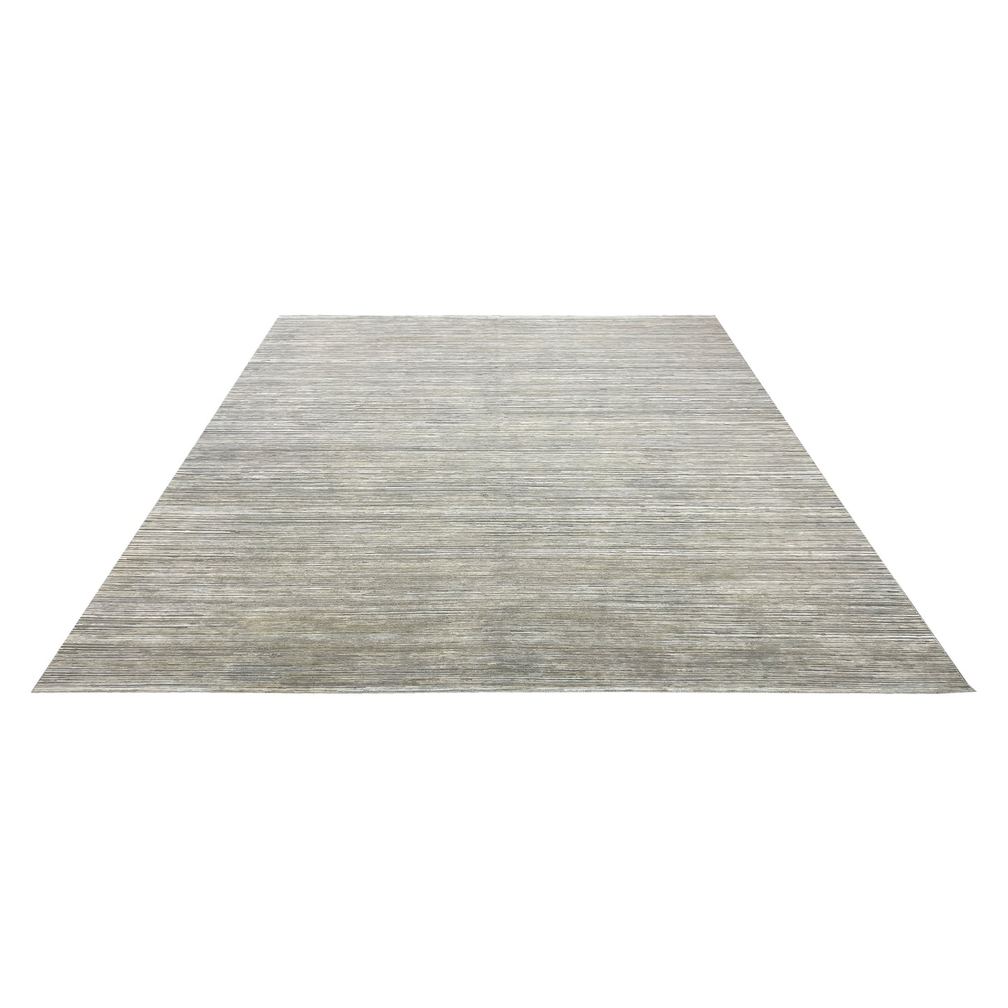 Beige and Grey, Silk Wool Oxidized Modern Solid Handknotted 9.9x13.11ft 296x423Cms Area Rug
