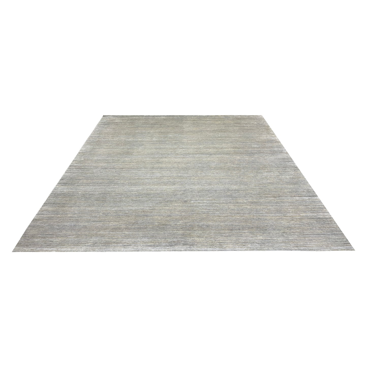 Beige and Grey, Silk Wool Oxidized Modern Solid Handknotted 9.9x13.11ft 296x423Cms Area Rug