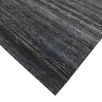 Black and Blue, Silk Wool Regular Pile Modern Geometrical Handknotted 11.10x14.11ft 360x456Cms Area Rug