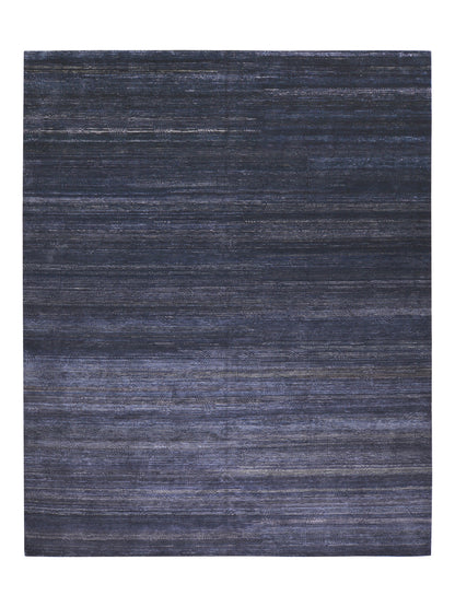 Black and Blue, Silk Wool Regular Pile Modern Geometrical Handknotted 11.10x14.11ft 360x456Cms Area Rug