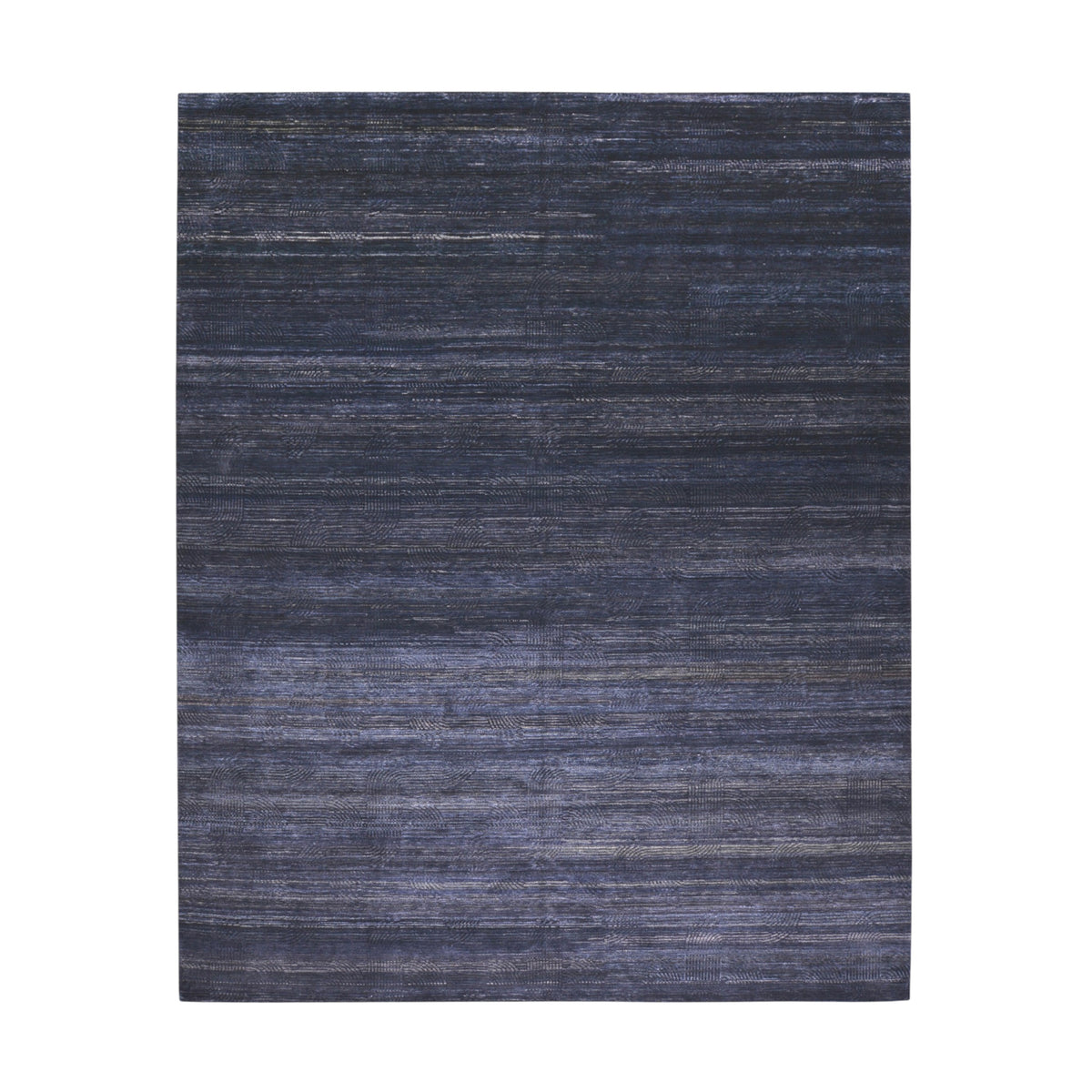 Black and Blue, Silk Wool Regular Pile Modern Geometrical Handknotted 11.10x14.11ft 360x456Cms Area Rug