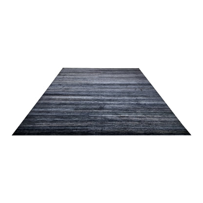 Black and Blue, Silk Wool Regular Pile Modern Geometrical Handknotted 11.10x14.11ft 360x456Cms Area Rug