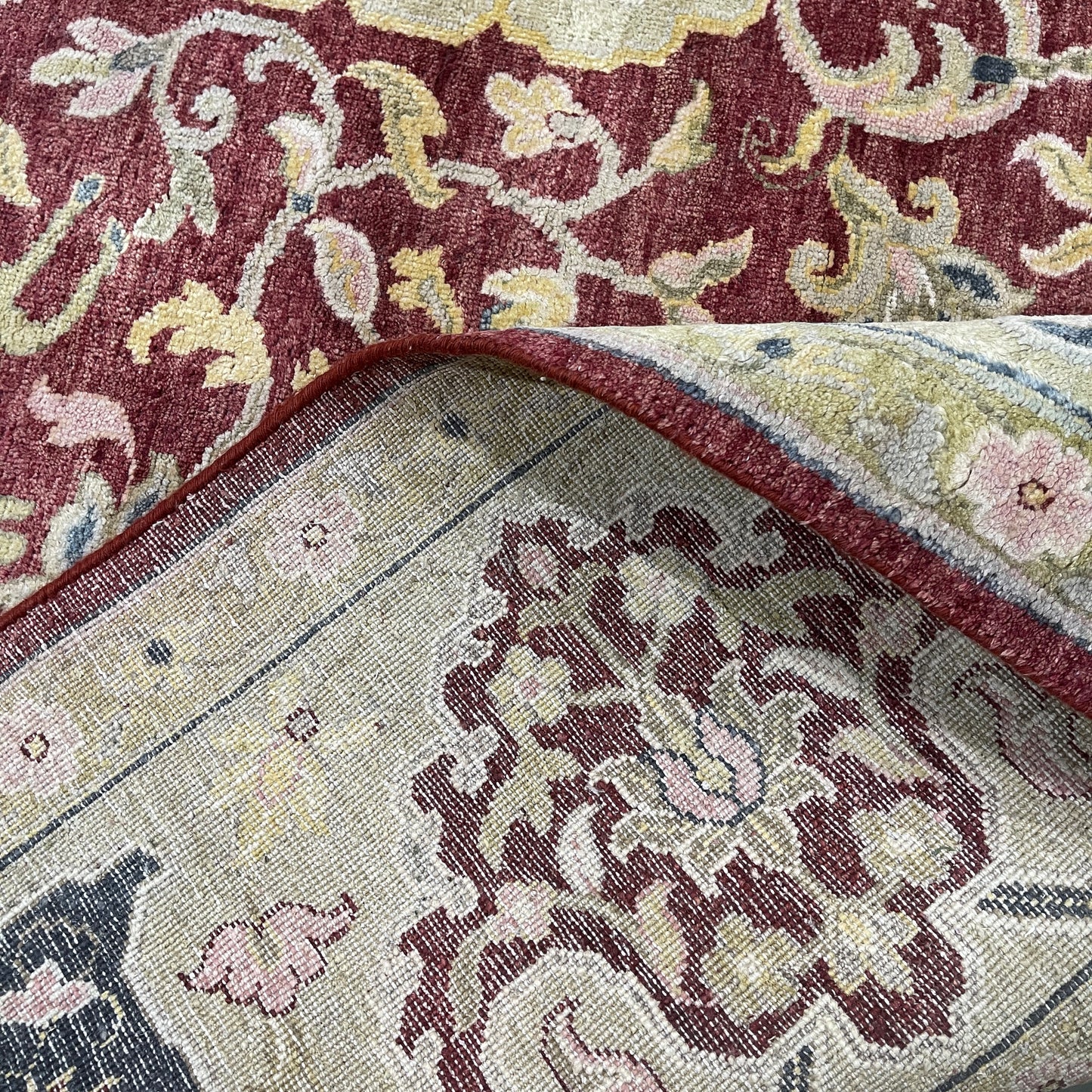 Red and Ivory Silk Hunting Persian Traditional Handknotted 10.1x14.1ft 306x430Cms Area Rug