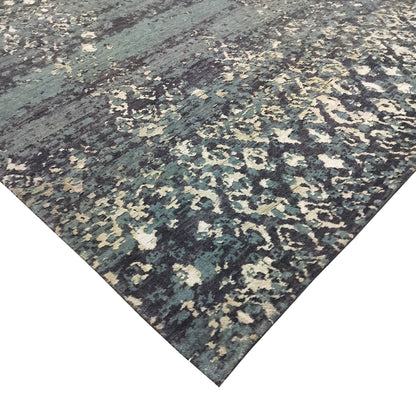 Green Silk Wool HI-LO Modern HandKnotted 7.11x10.1Ft 242x339Cms Area Rug