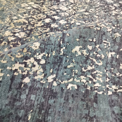 Green Silk Wool HI-LO Modern HandKnotted 7.11x10.1Ft 242x339Cms Area Rug