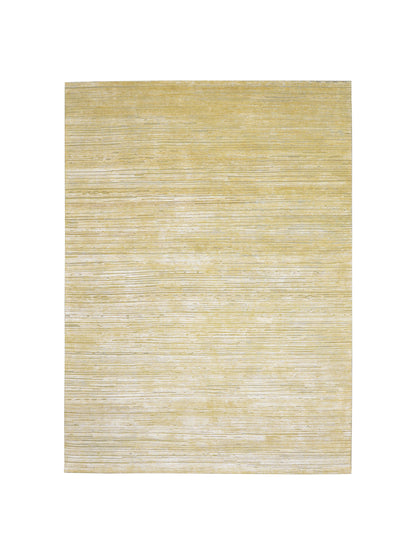 Gold Green Silk Wool Oxidized Modern Handknotted 8.10x12.2ft 269x371cms Area Rug