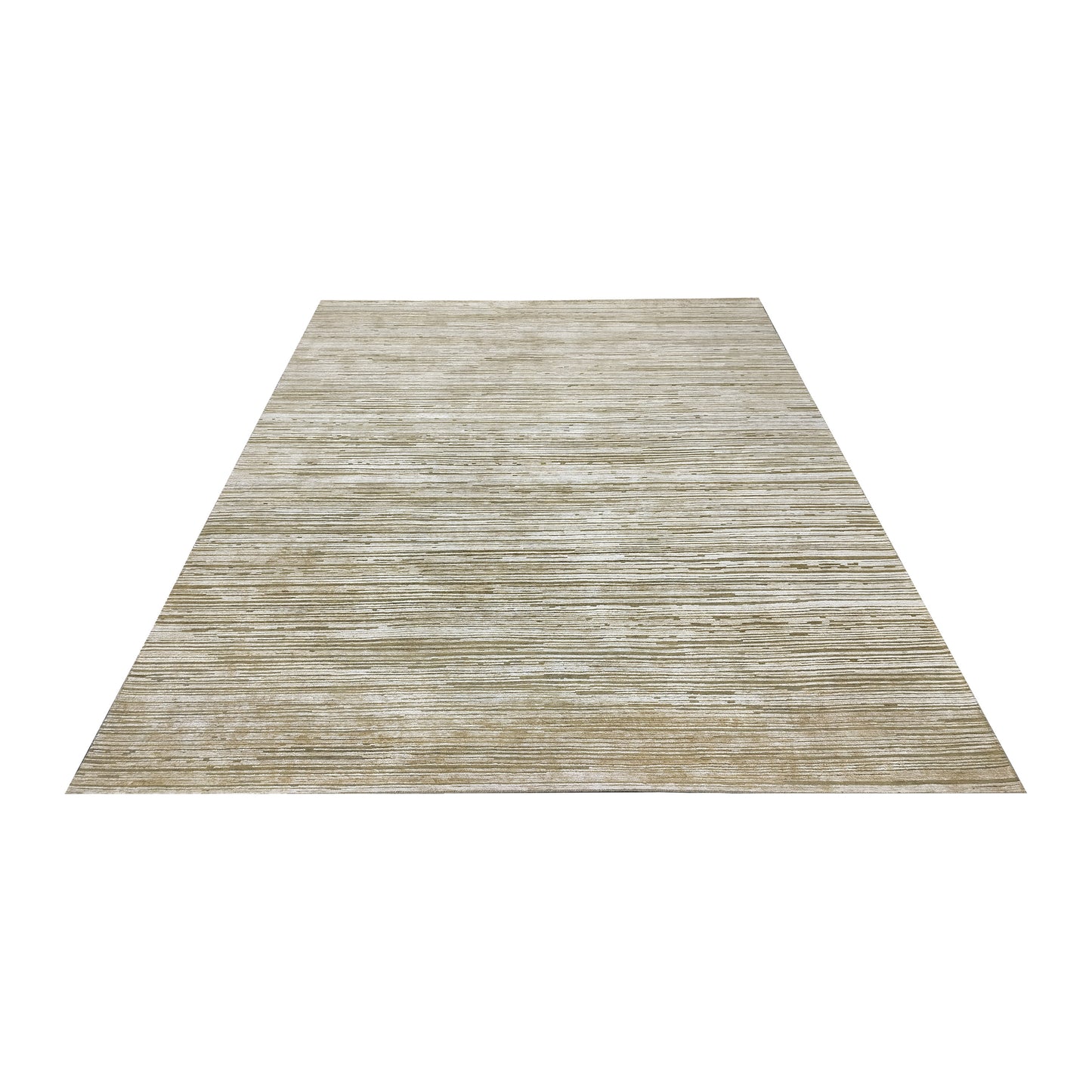 Gold Green Silk Wool Oxidized Modern Handknotted 8.10x12.2ft 269x371cms Area Rug