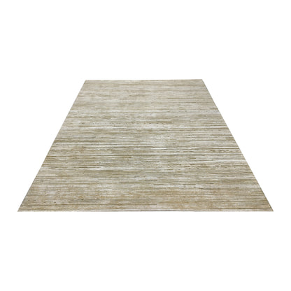 Gold Green Silk Wool Oxidized Modern Handknotted 8.10x12.2ft 269x371cms Area Rug