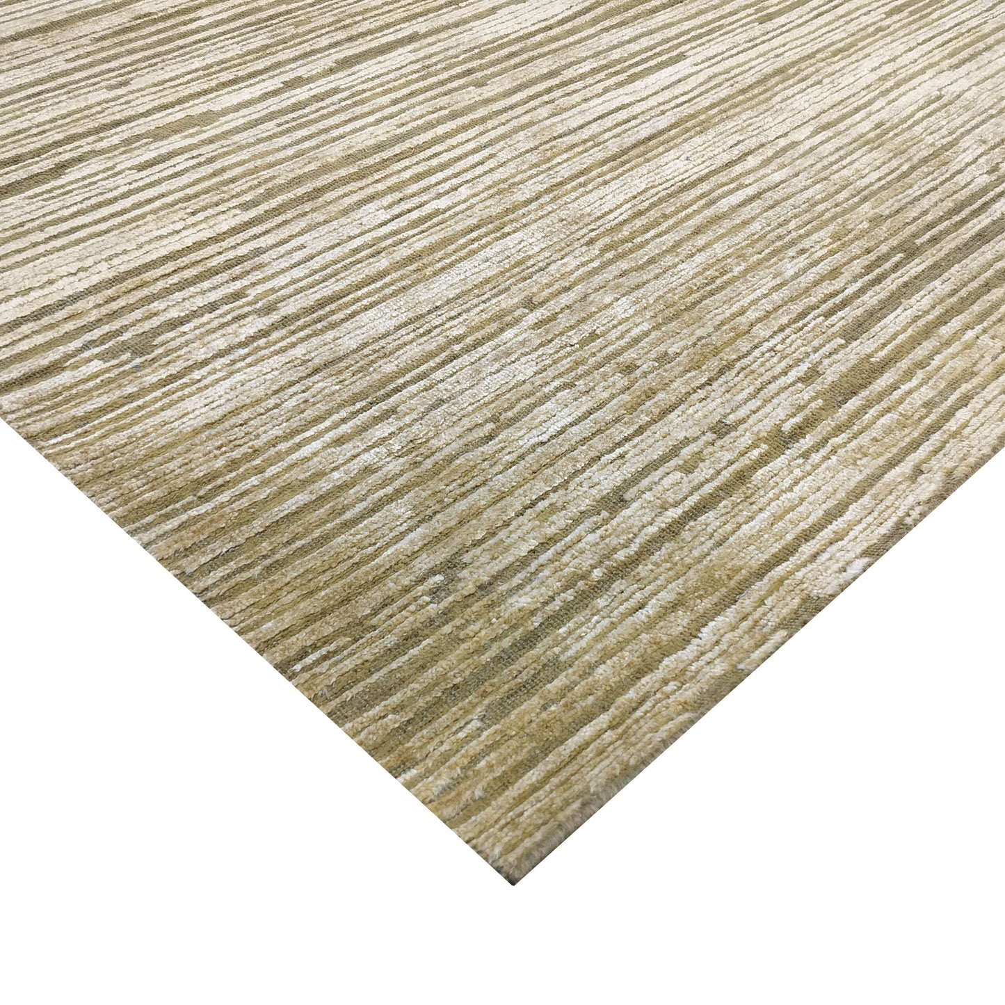 Gold Green Silk Wool Oxidized Modern Handknotted 8.10x12.2ft 269x371cms Area Rug