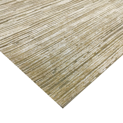 Gold Green Silk Wool Oxidized Modern Handknotted 8.10x12.2ft 269x371cms Area Rug