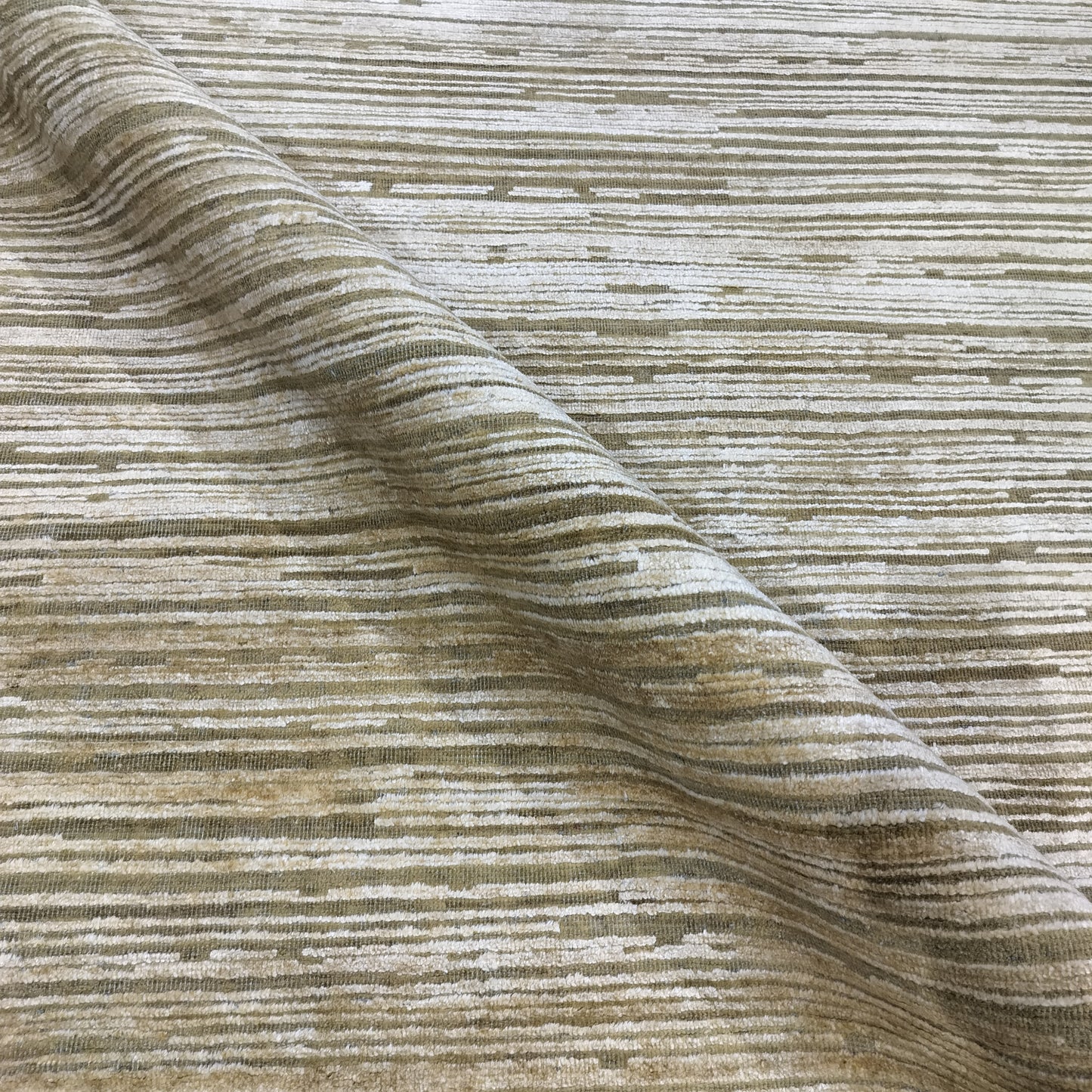 Gold Green Silk Wool Oxidized Modern Handknotted 8.10x12.2ft 269x371cms Area Rug