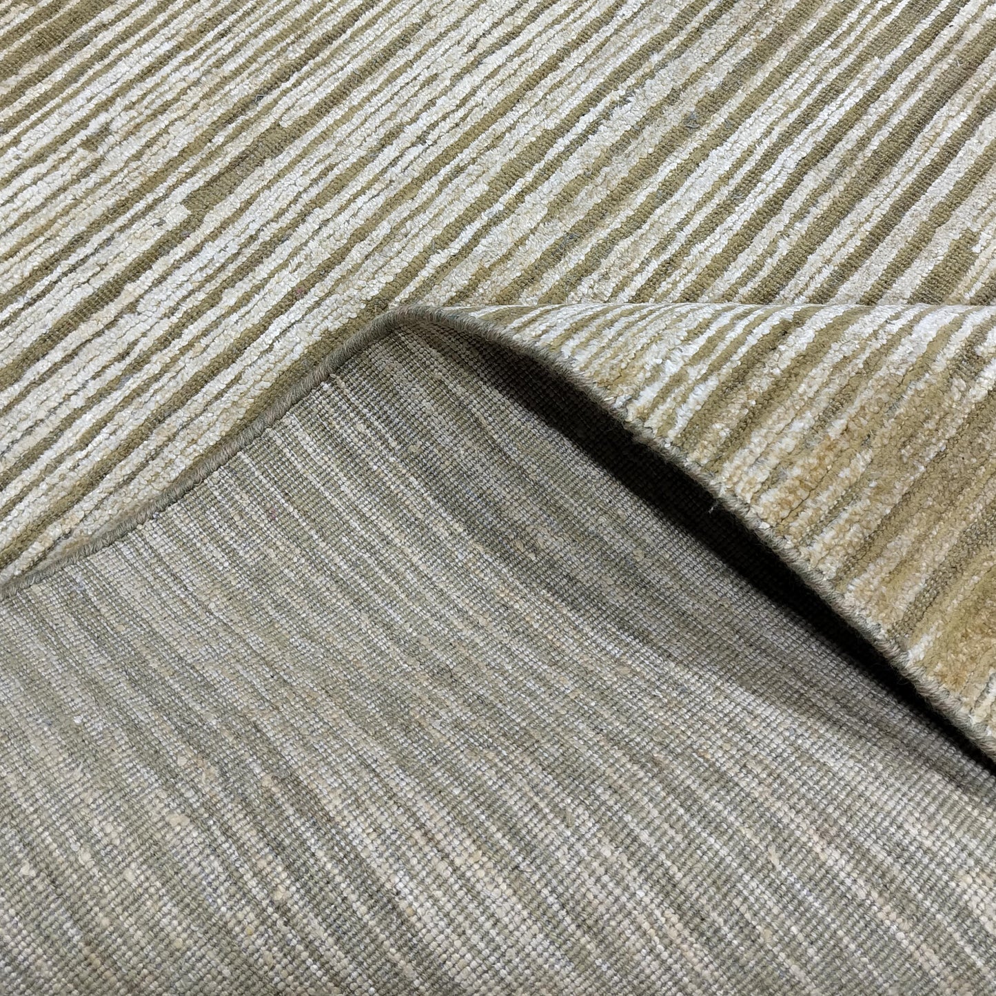 Gold Green Silk Wool Oxidized Modern Handknotted 8.10x12.2ft 269x371cms Area Rug