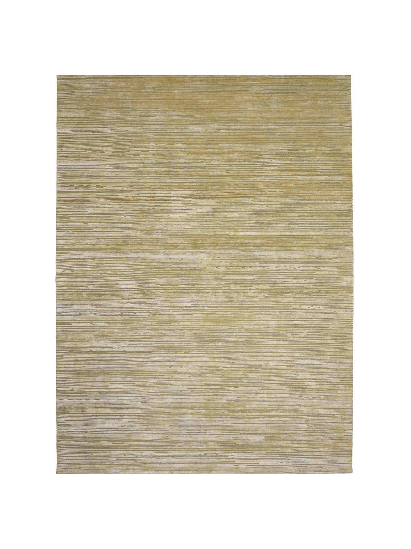 Gold Green Silk Wool Oxidized Modern Handknotted 8.10x12.2ft 269x371cms Area Rug