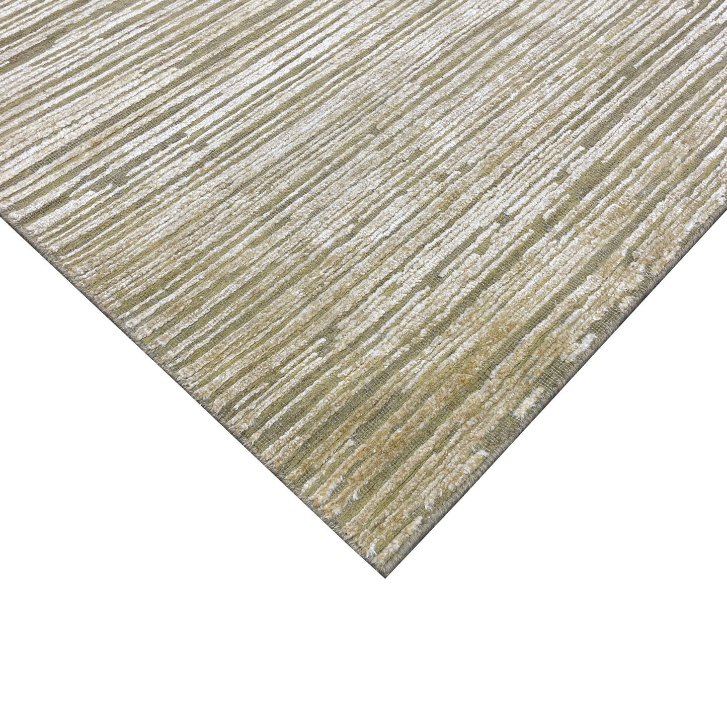Gold Green Silk Wool Oxidized Modern Handknotted 8.10x12.2ft 269x371cms Area Rug