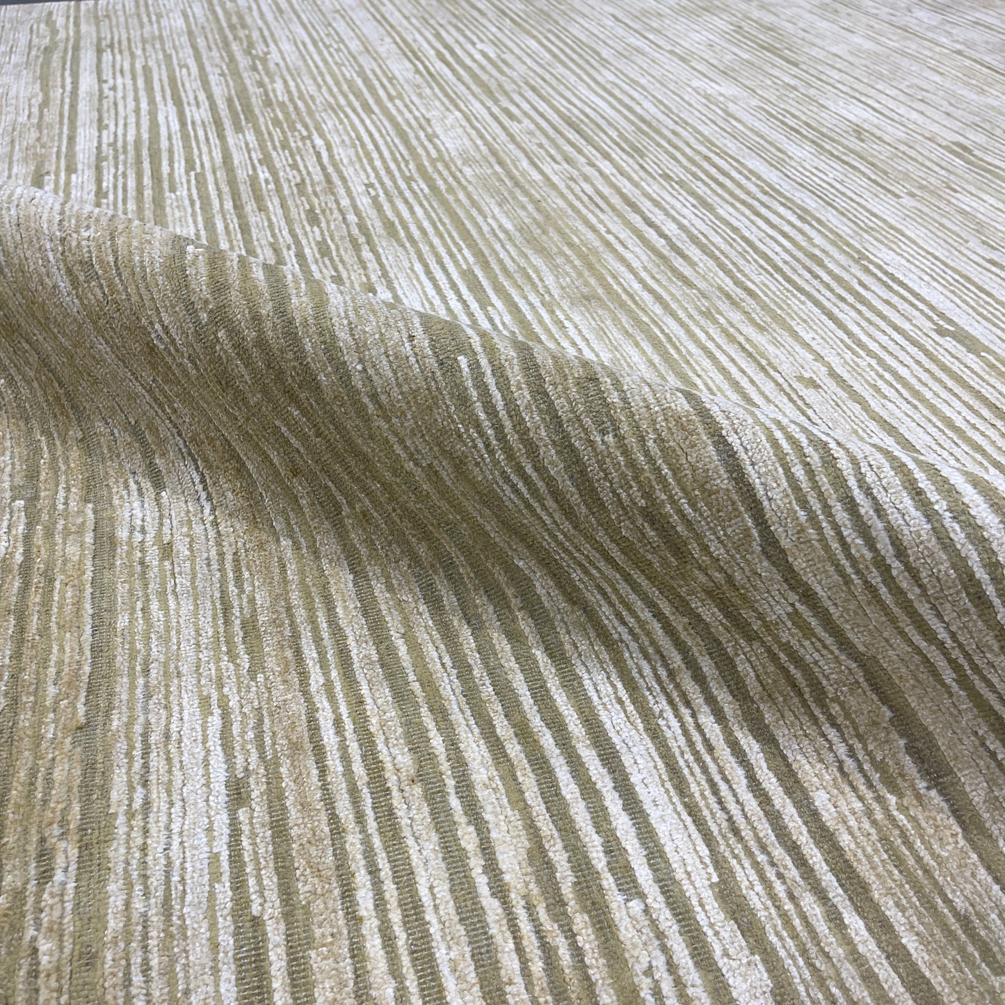 Gold Green Silk Wool Oxidized Modern Handknotted 8.10x12.2ft 269x371cms Area Rug
