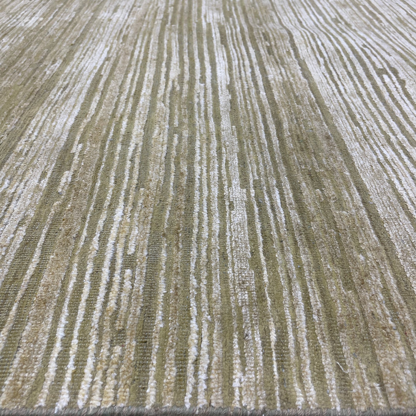 Gold Green Silk Wool Oxidized Modern Handknotted 8.10x12.2ft 269x371cms Area Rug