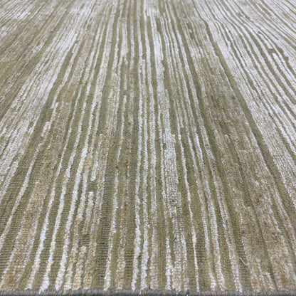 Gold Green Silk Wool Oxidized Modern Handknotted 8.10x12.2ft 269x371cms Area Rug