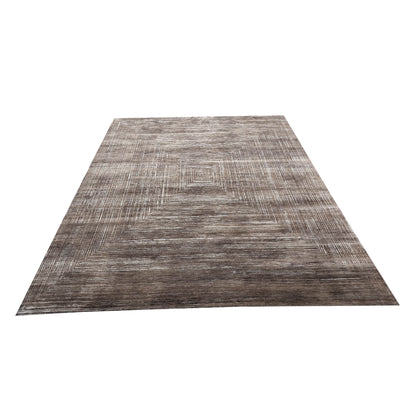 Brown Gold, Silk Wool Regular Modern Handknotted 8.9X12.0 Ft 257X366Cms Area Rug