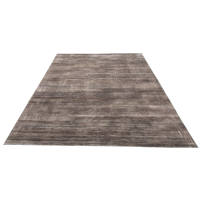 Brown Gold, Silk Wool Regular Modern Handknotted 8.9X12.0 Ft 257X366Cms Area Rug