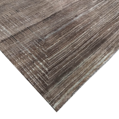 Brown Gold, Silk Wool Regular Modern Handknotted 8.9X12.0 Ft 257X366Cms Area Rug