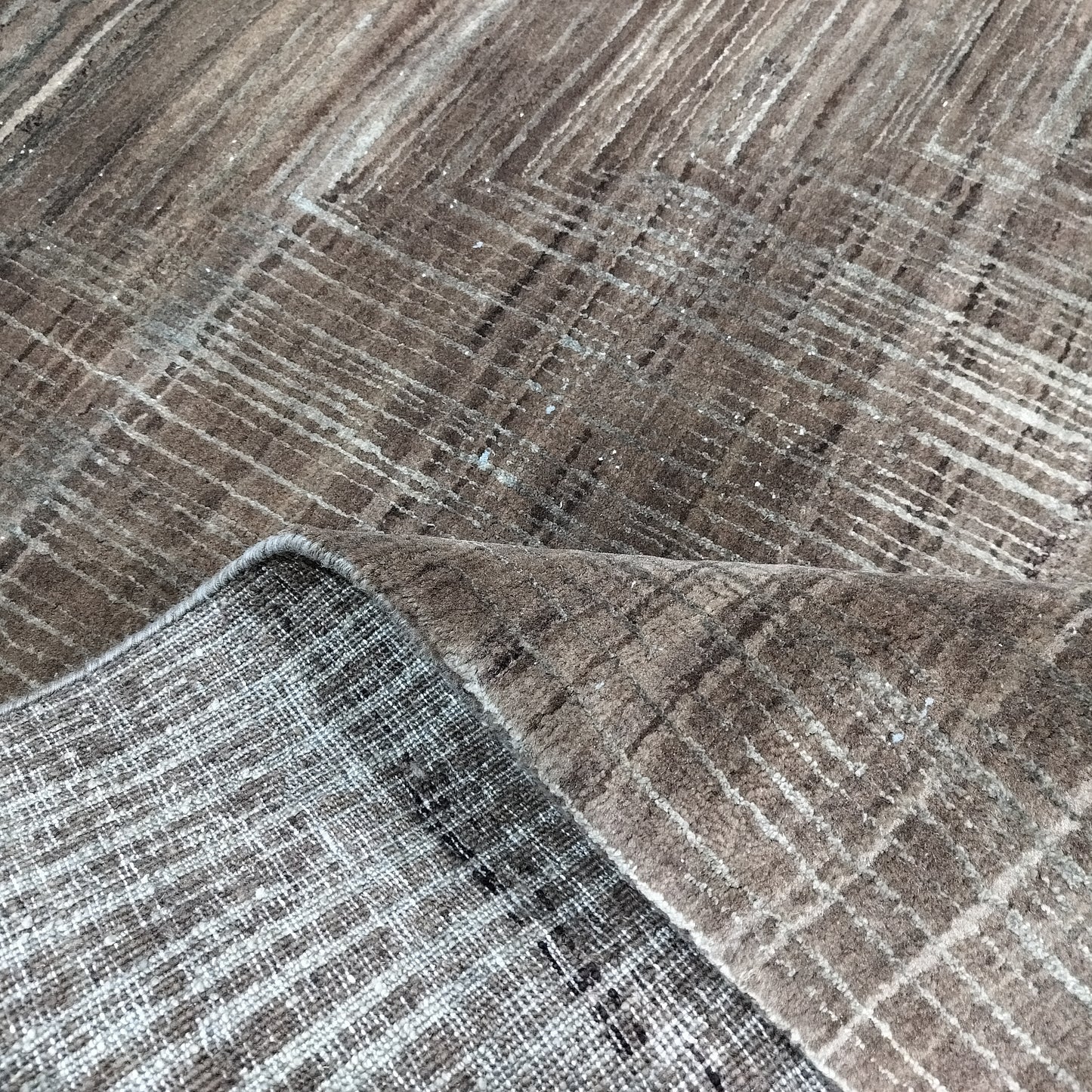 Brown Gold, Silk Wool Regular Modern Handknotted 8.9X12.0 Ft 257X366Cms Area Rug