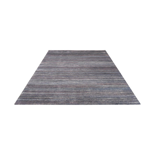 Grey and Brown, Silk Wool Oxidized Modern Solid Handknotted 8.11x12.1ft 275x368Cms Area Rug