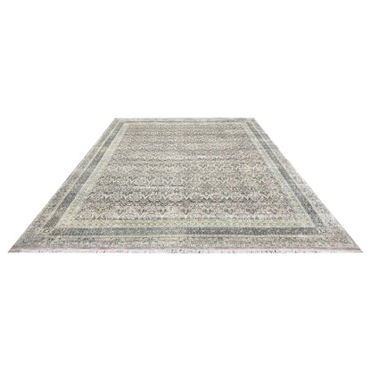 Brown and Gold, Pure Silk Traditional Persian Handknotted 11.7x14.9ft 353x449Cms Area Rug