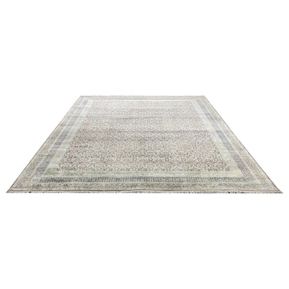 Brown and Gold, Pure Silk Regular Traditional Persian Handknotted 11.8x14.10ft 355x452Cms Area Rug