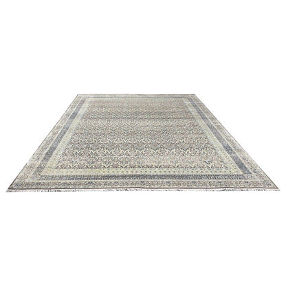 Brown and Gold, Pure Silk Regular Traditional Persian Handknotted 11.8x14.10ft 355x452Cms Area Rug