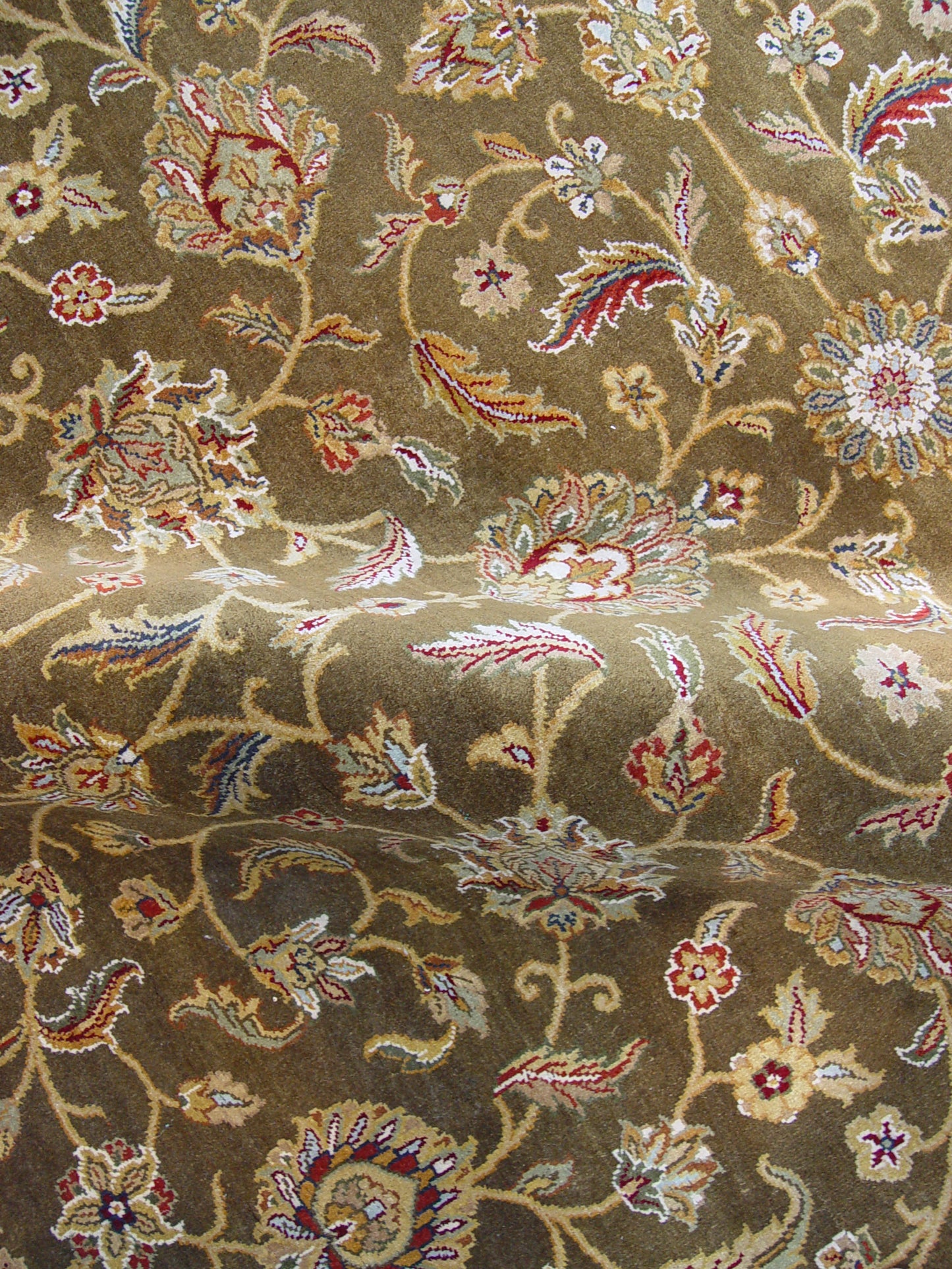 Brown and Ivory, Pure Silk Regular Persian Traditional Handknotted 6.6x9.5Ft 198x286Cms Area Rug