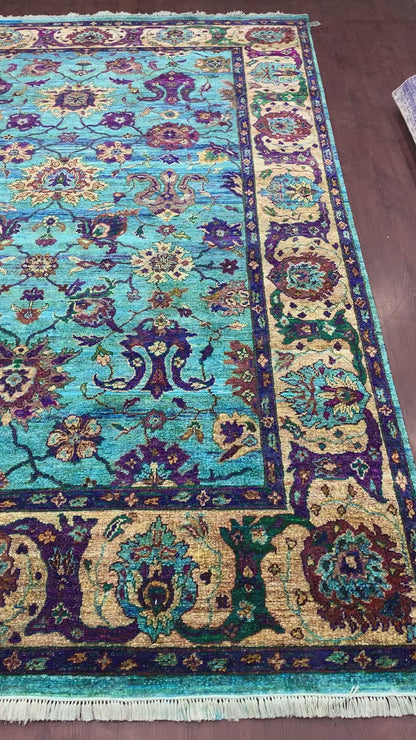 Blue Camel Pure Sari Silk Modern Area Rug 8.8x13.0ft 264x383Cms