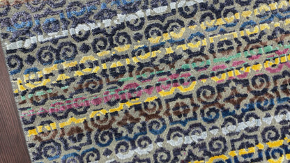 Yellow Multy, Viscose and Wool Oxidized Modern Handknotted 9.0x12.0Ft 275x365Cms Area Rug