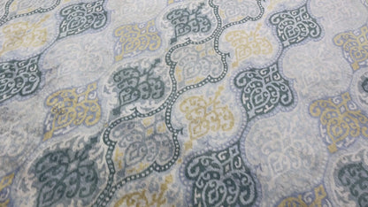 L.Blue and Gold Pure Silk Transitional Ikat Handknotted 9.9x13.10Ft 294x421Cms Area Rug