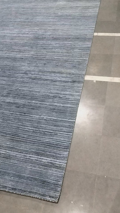 Beige Grey, Silk Wool Oxidized Textured Modern Handknotted 8.10x11.11Ft 271x364Cms Area Rug