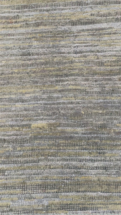 Beige and Grey, Silk Wool Oxidized Modern Solid Handknotted 9.9x13.11ft 296x423Cms Area Rug
