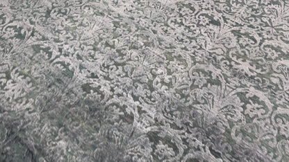 Charcoal, Black and Grey Wool Viscose Transitional Handknotted Area Rug