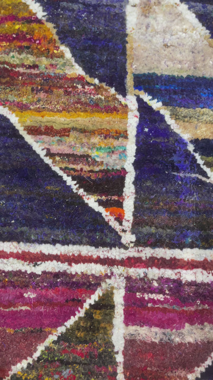 Blue and Multy, Pure Sari Silk Modern Geometrical Handknotted 8.11x11.10ft 271x360Cms Area Rug
