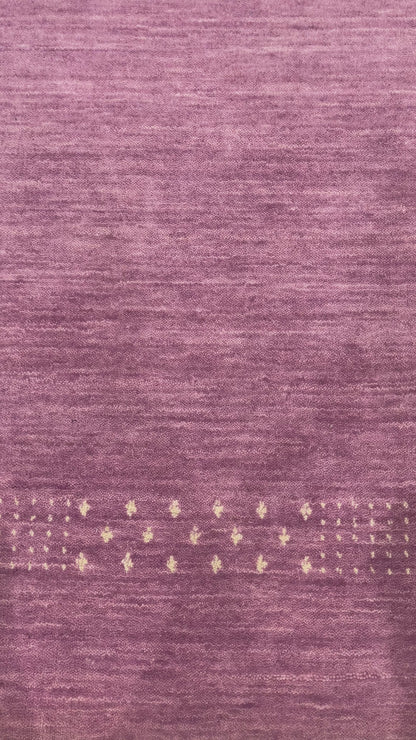 Lavender, Pure Wool Modern Gabbeh Handloom 3.5x4.11Ft 90x150Cms Area Rug