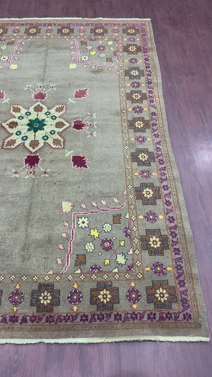 Camel and Beige, Pure Wool Antique Khotan Handknotted 5.9x8.7Ft 175x261Cms Area Rug