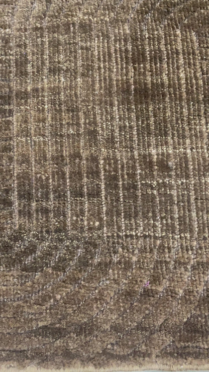 Brown, Wool Modern Geometrical Handknotted 8.1x10.1ft 246x307Cms Area Rug