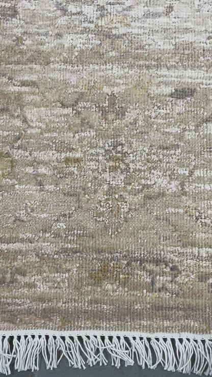 Gold, Silk Wool Traditional Oushak Handknotted 8.8x12.3ft 271x372Cms Area Rug