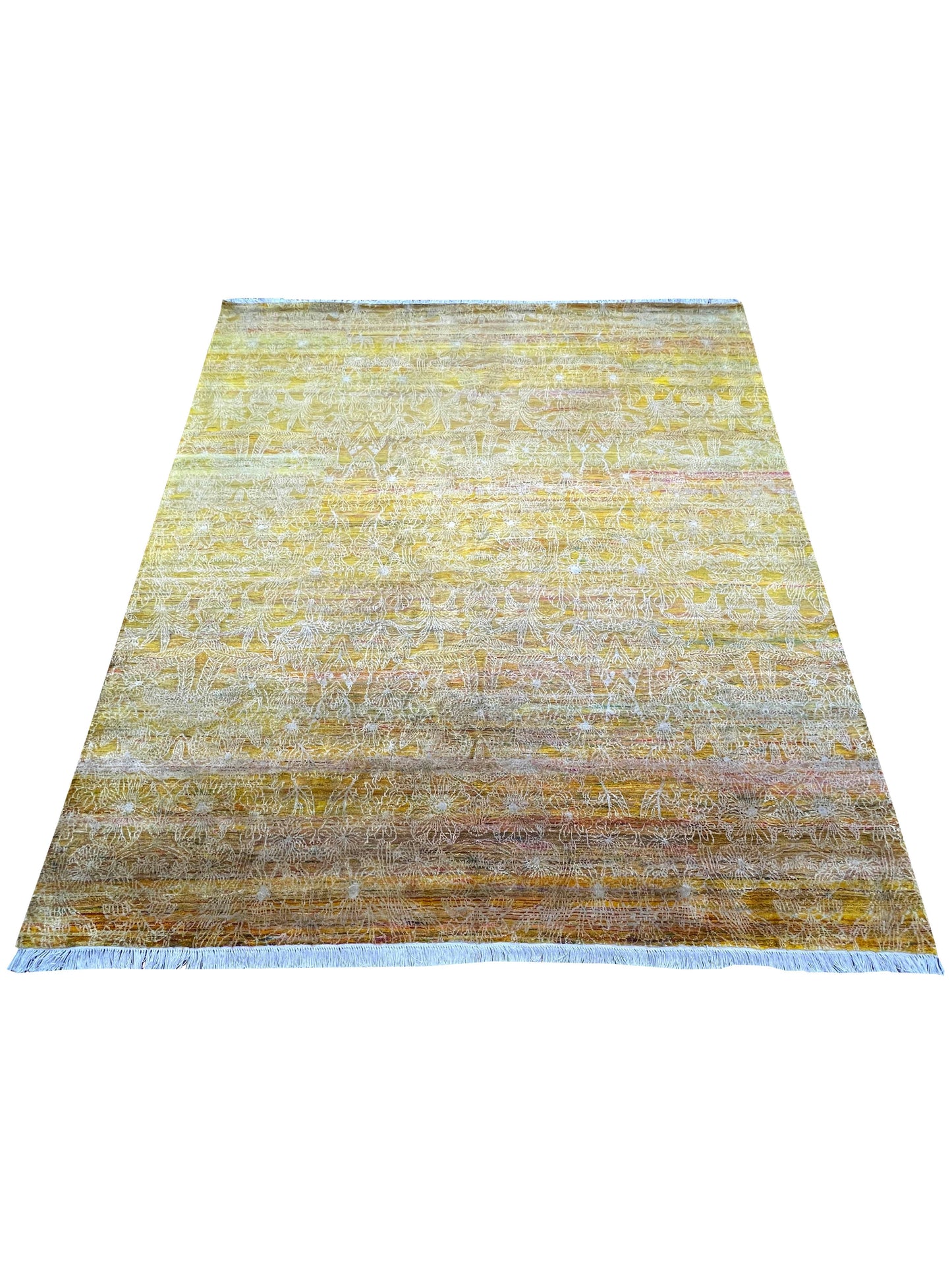 Get trendy with Yellow Sari Silk Traditional Handknotted Area Rug 8.0x9.4ft 244x284Cms - Traditional Rugs available at Jaipur Oriental Rugs. Grab yours for $5425.00 today!