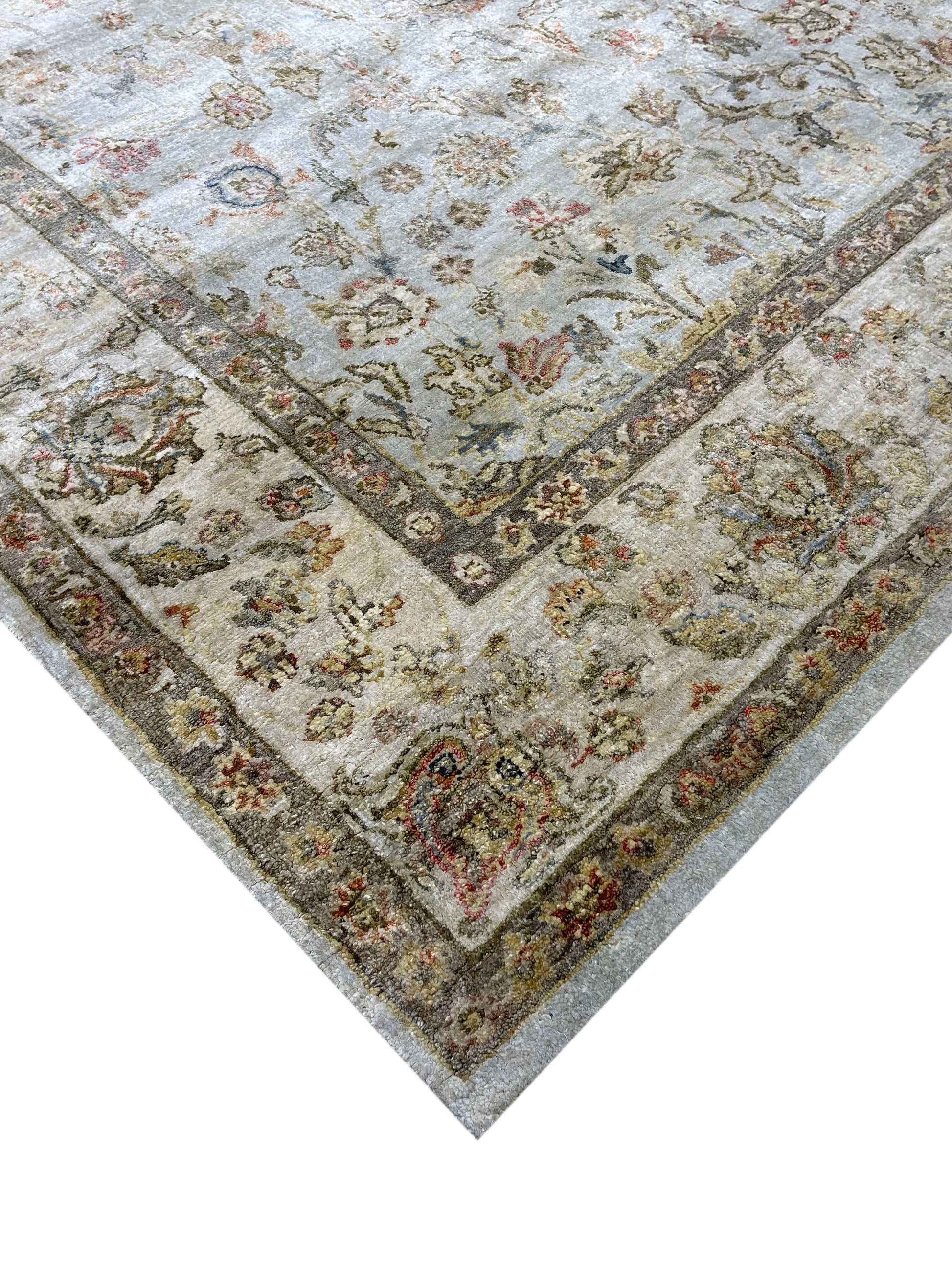 Get trendy with Silver Ivory Pure Silk Contemporary Handknotted Area Rug 6.0x9.0ft 183x274Cms - Contemporary Rugs available at Jaipur Oriental Rugs. Grab yours for $3880.00 today!