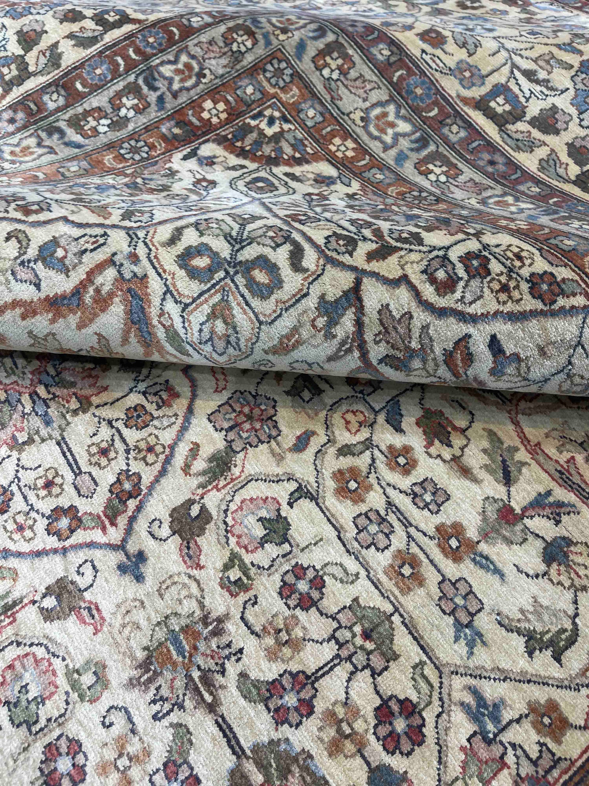 Get trendy with Pure Silk Traditional Handknotted Area Rug Camel 8.1x10.1ft 245x307cms - Traditional Rugs available at Jaipur Oriental Rugs. Grab yours for $5870.00 today!