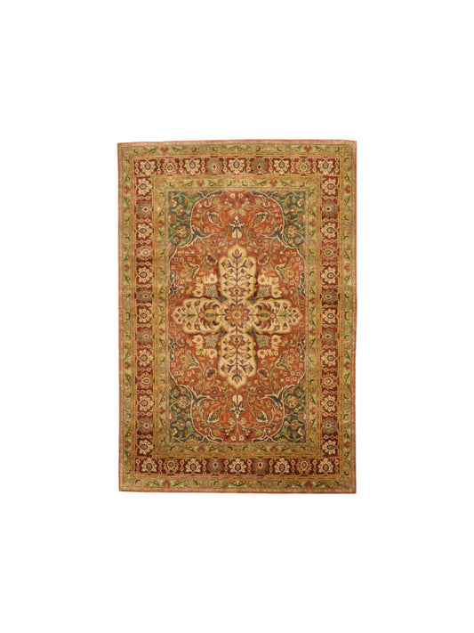 Get trendy with Rust Multi Pure Silk Contemporary Luxury Handknotted Area Rug 4.0x5.11ft 122x181Cms - Contemporary Rugs available at Jaipur Oriental Rugs. Grab yours for $1920.00 today!