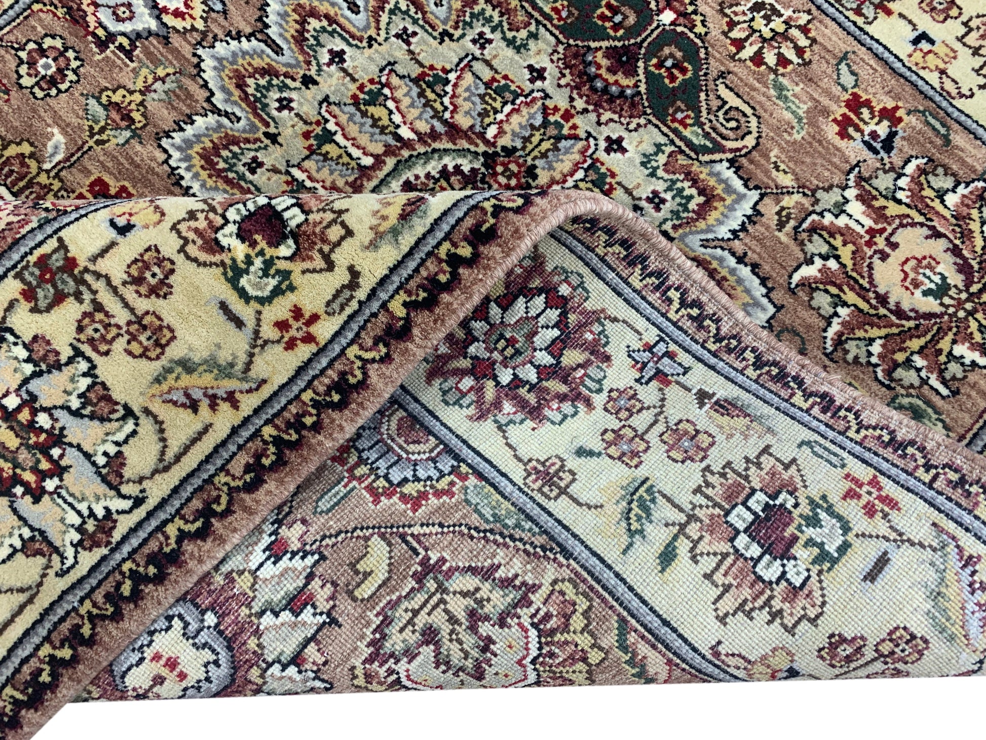 Get trendy with Rust Ivory Pure Wool Traditional Handknotted Area Rug 3.2x4.11ft 96x150Cms - Traditional Rugs available at Jaipur Oriental Rugs. Grab yours for $655.00 today!