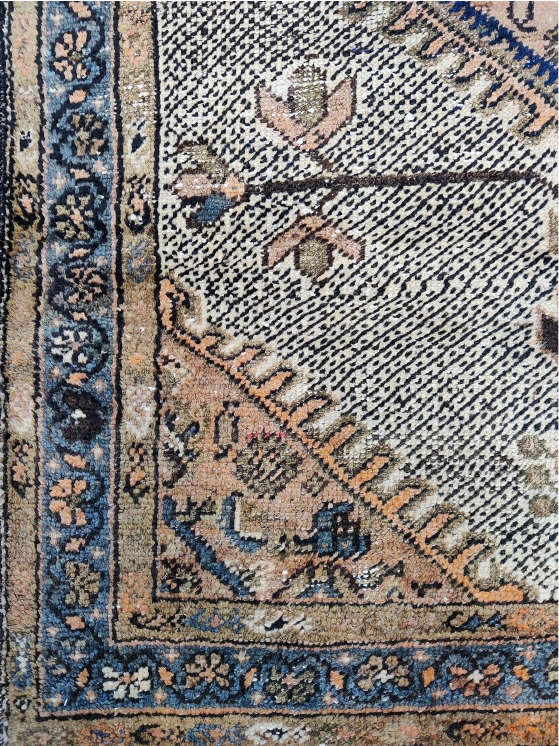 Get trendy with Orange Brown Antique Khotan Handknotted Rug 3.8x5.6ft 112x167cms - Tribal Rugs available at Jaipur Oriental Rugs. Grab yours for $1100.00 today!