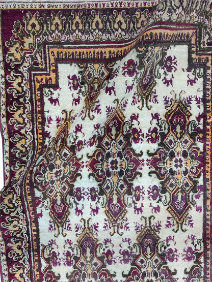 Get trendy with Ivory Red Antique Khotan Handknotted Rug 3.0x5.7ft 91x170cms - Tribal Rugs available at Jaipur Oriental Rugs. Grab yours for $921.25 today!