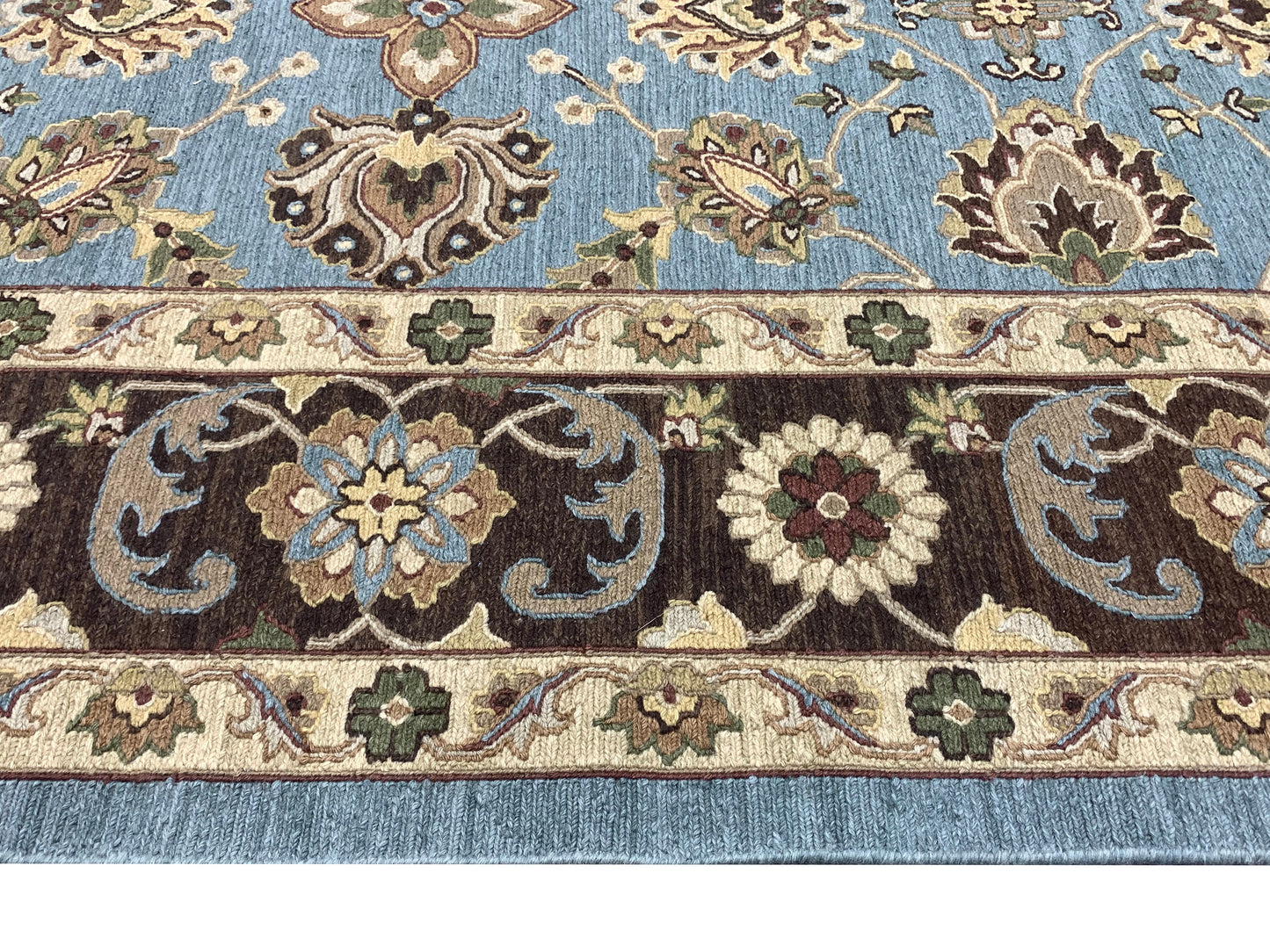 Get trendy with L.Blue Pure Wool Traditional Soumak Area Rug 8.1x9.10ft 246x298Cms - Traditional Rugs available at Jaipur Oriental Rugs. Grab yours for $799.00 today!